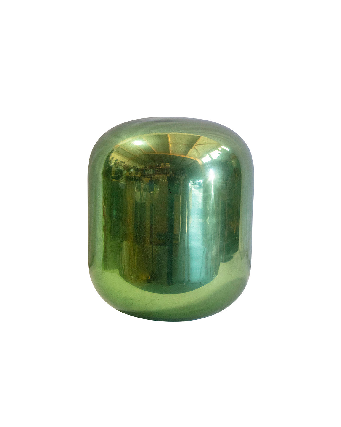 Lámpara de mesa de cristal murano verde. Siglo XX