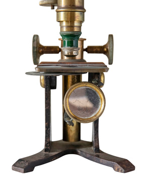 Grand microscope en bronze 