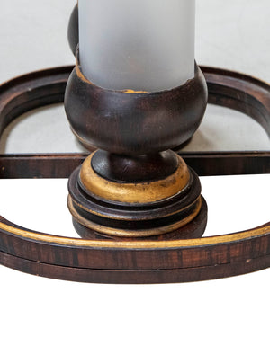 Pareja de apliques de madera policromada "Trompe l`oeil" con espejo interior. Principios siglo XX