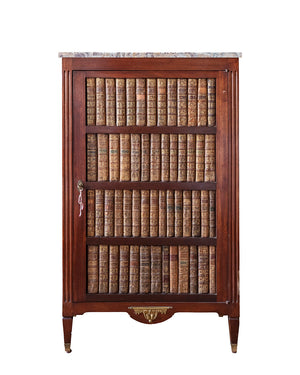Low armoire Luis XVI with a “trompe l’oeil” front of books