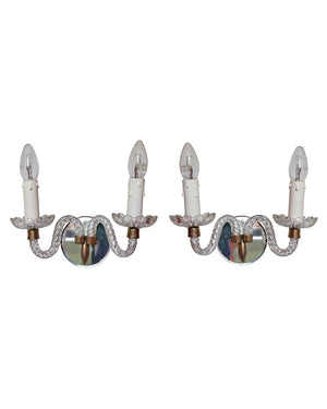 Pair of glass sconces. France 1940