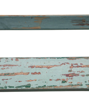 Bench with iron structure and polychrome wood. Late XIXTH century