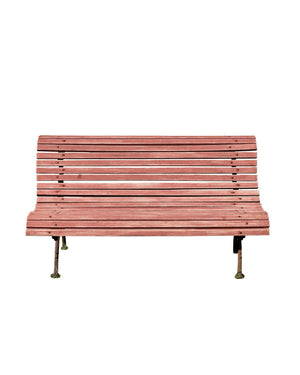 Bench with wooden slats and wrought iron legs. Late XIXth century