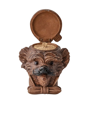 Dog-shaped terracotta tobacco jar