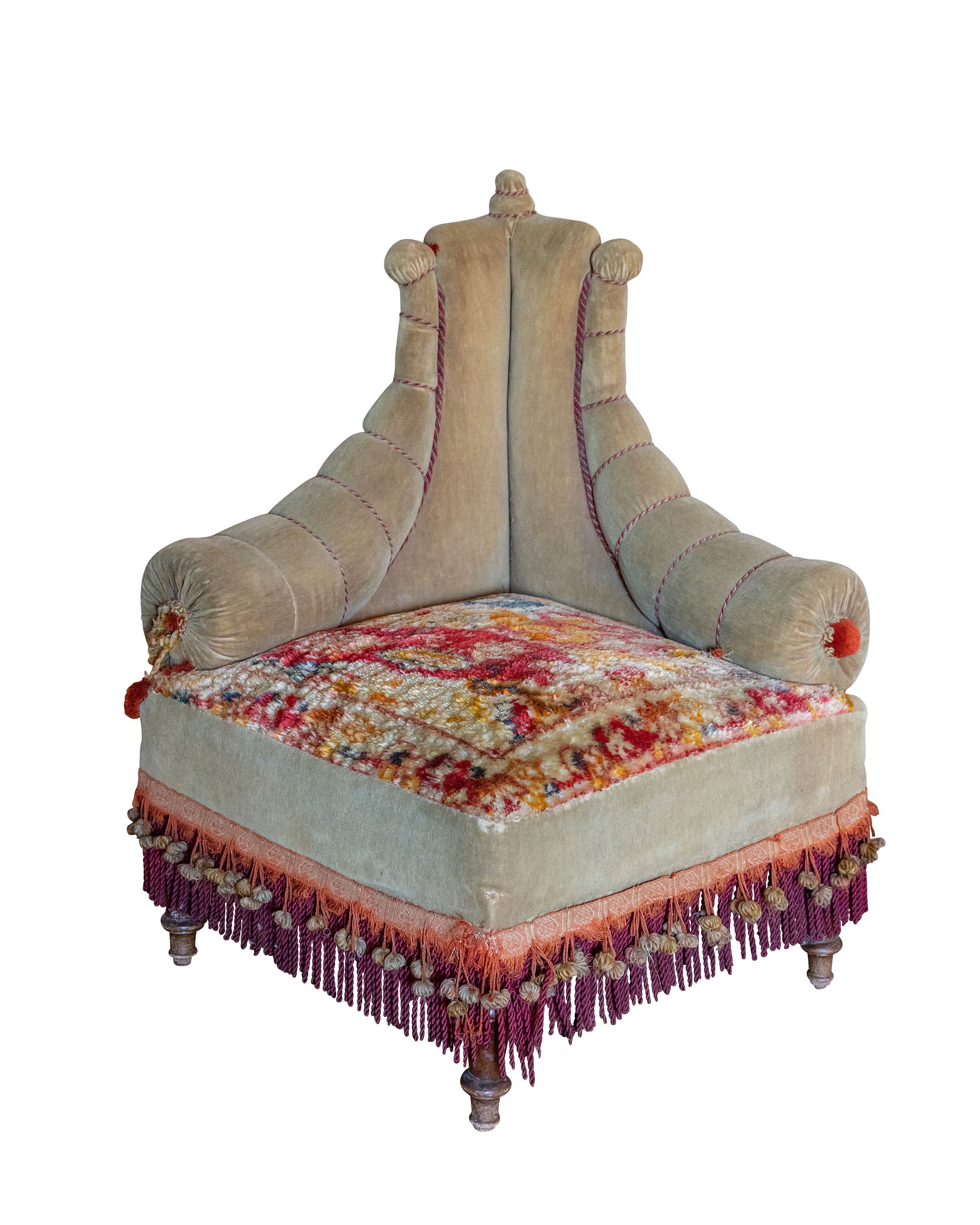 Exceptional Napoleon III corner armchair. Late XIXth century