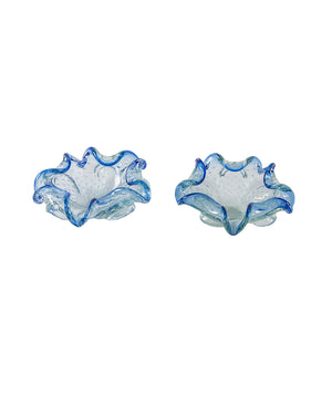 Cendrier en cristal de Murano bleu
