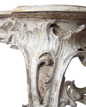 Consola barroca en madera tallada y policromada. Francia. Segunda mitad siglo XVIII