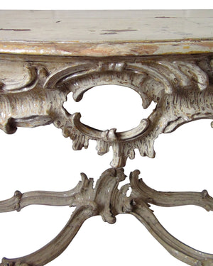 Consola barroca en madera tallada y policromada. Francia. Segunda mitad siglo XVIII