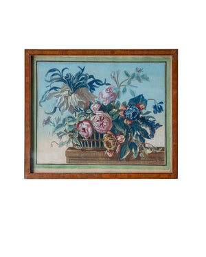 Conjunto de tres grabados de ramos de flores del siglo XVII