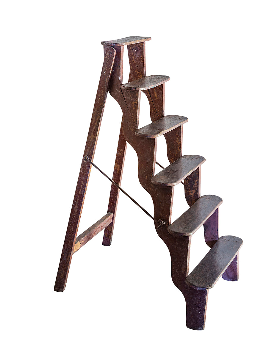 Fruitwood library ladder. XIXth century