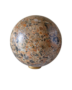 Pair of large marble balls carved by hand