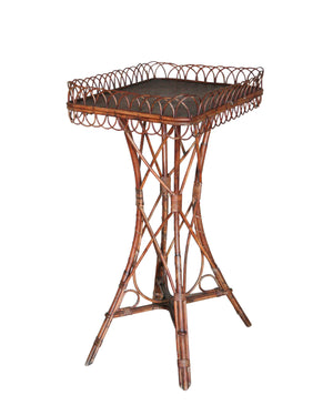 Rectangular wicker pedestal table