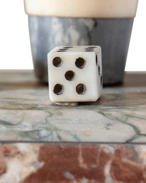Marble dice game with tricolor cup 