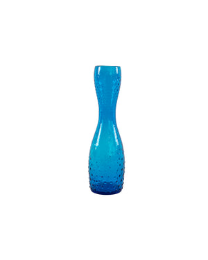 Juego de diez jarrones de cristal azul