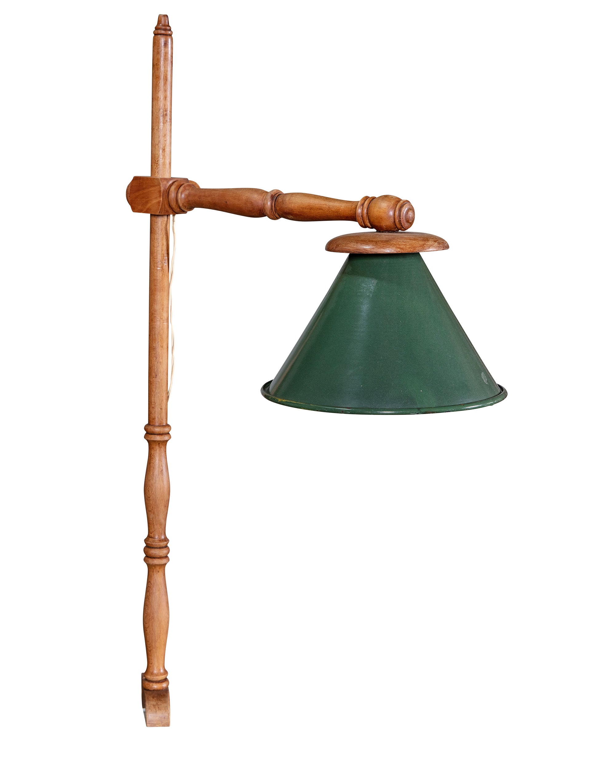 Wooden table lamp with clamp