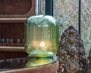 Lampe à poser en cristal de Murano vert. XXème siècle