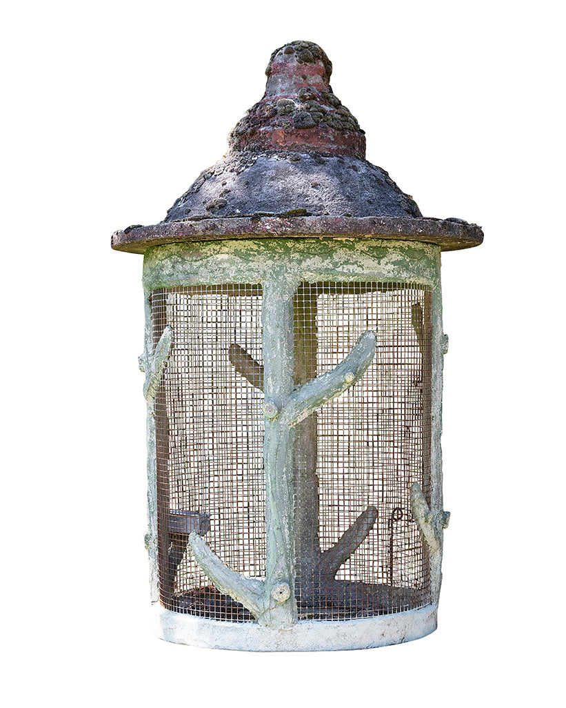 Cage à oiseaux en ciment coloré