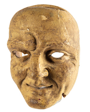 Máscara de madera con pie de apoyo