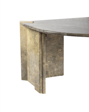 Table basse en marbre gris. France. XXème siècle