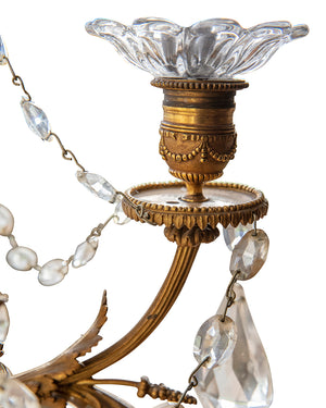 Pair of candelabra with rock crystals
