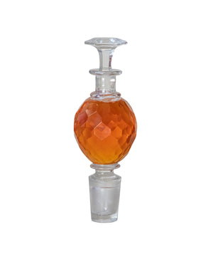Gran perfumero doble de cristal de Bacarrat de color ámbar