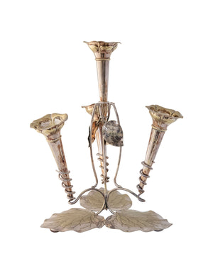 Silver vase composed of four bud vases