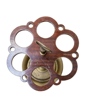 Paragüero circular de metal y madera