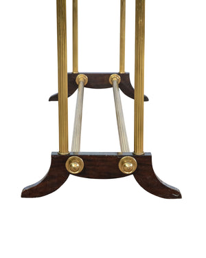 Fluted bronze hanger with mahogany legs designed by Maison Jansen