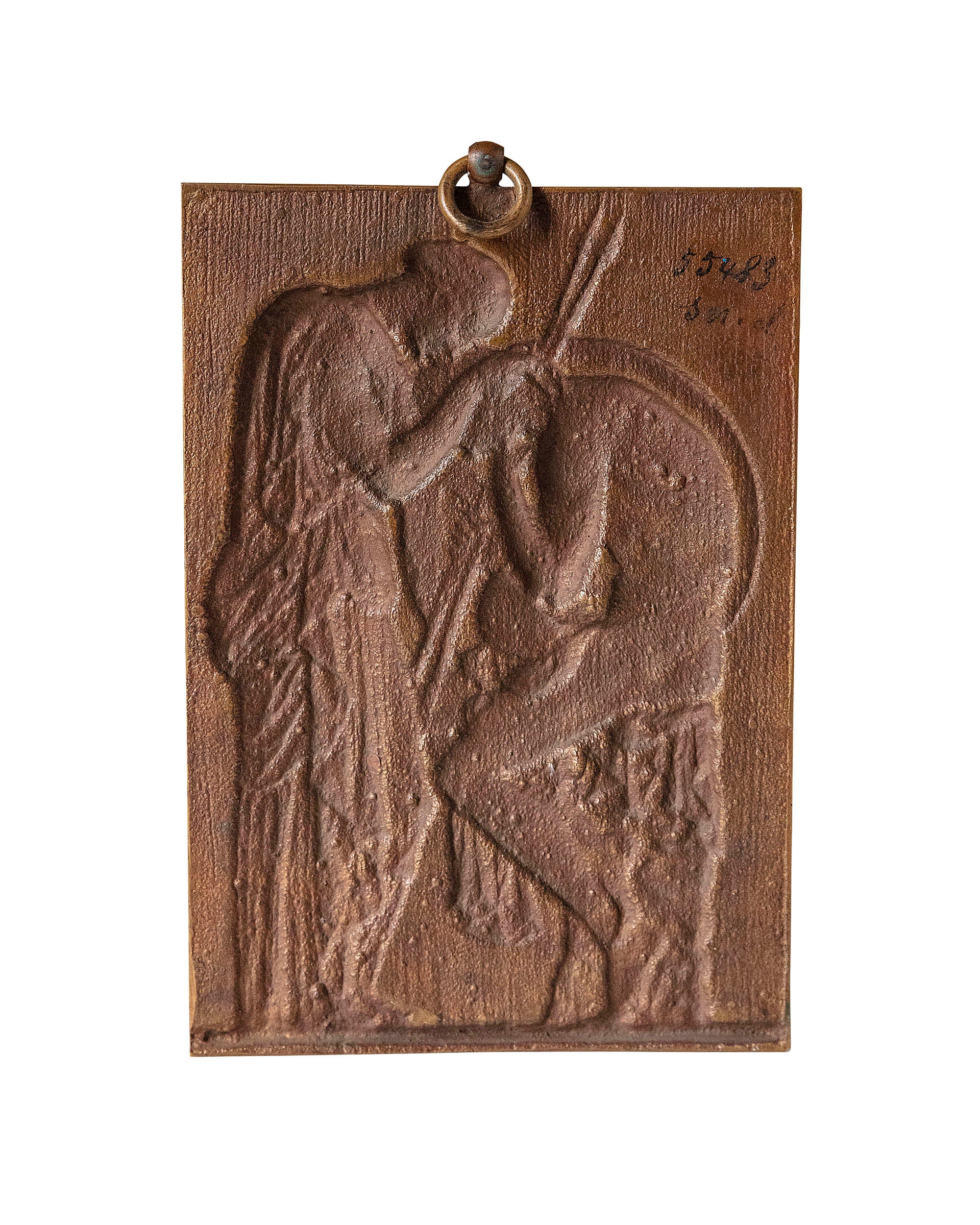 Plaque en bronze avec représentation grecque