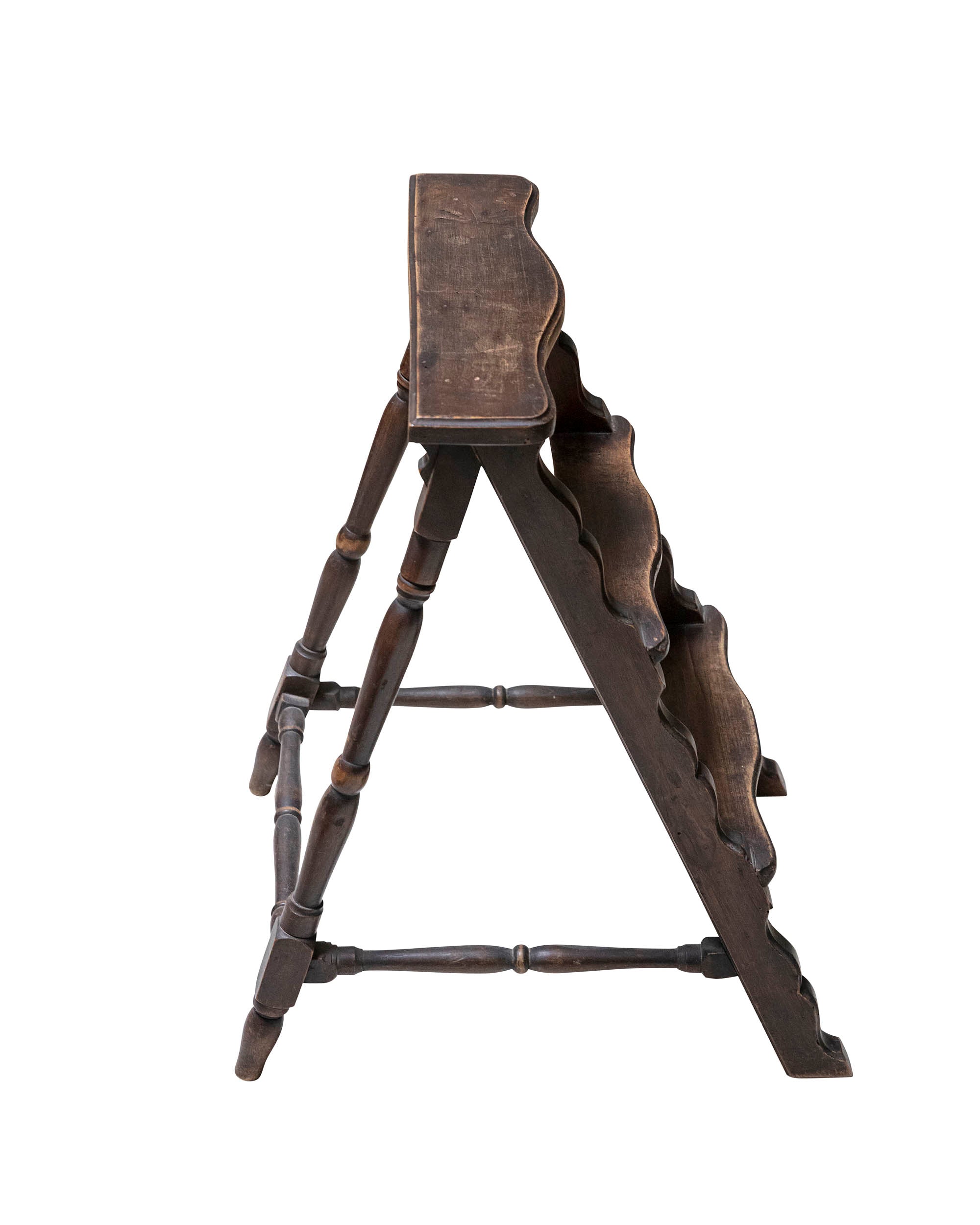 Small wooden library ladder