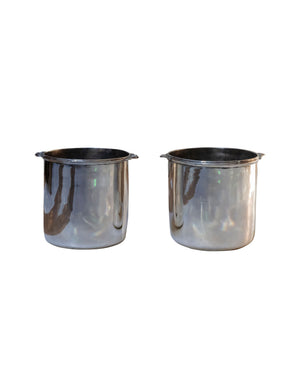 Pair of silver-plated metal ice buckets. XVIIIth Century