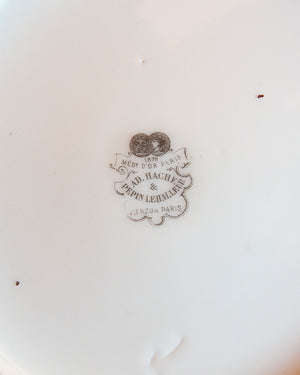 Vaisselle en porcelaine AD. Hache et Pepin Lehalleur. Vierzon, Paris. 1878. 60 pièces