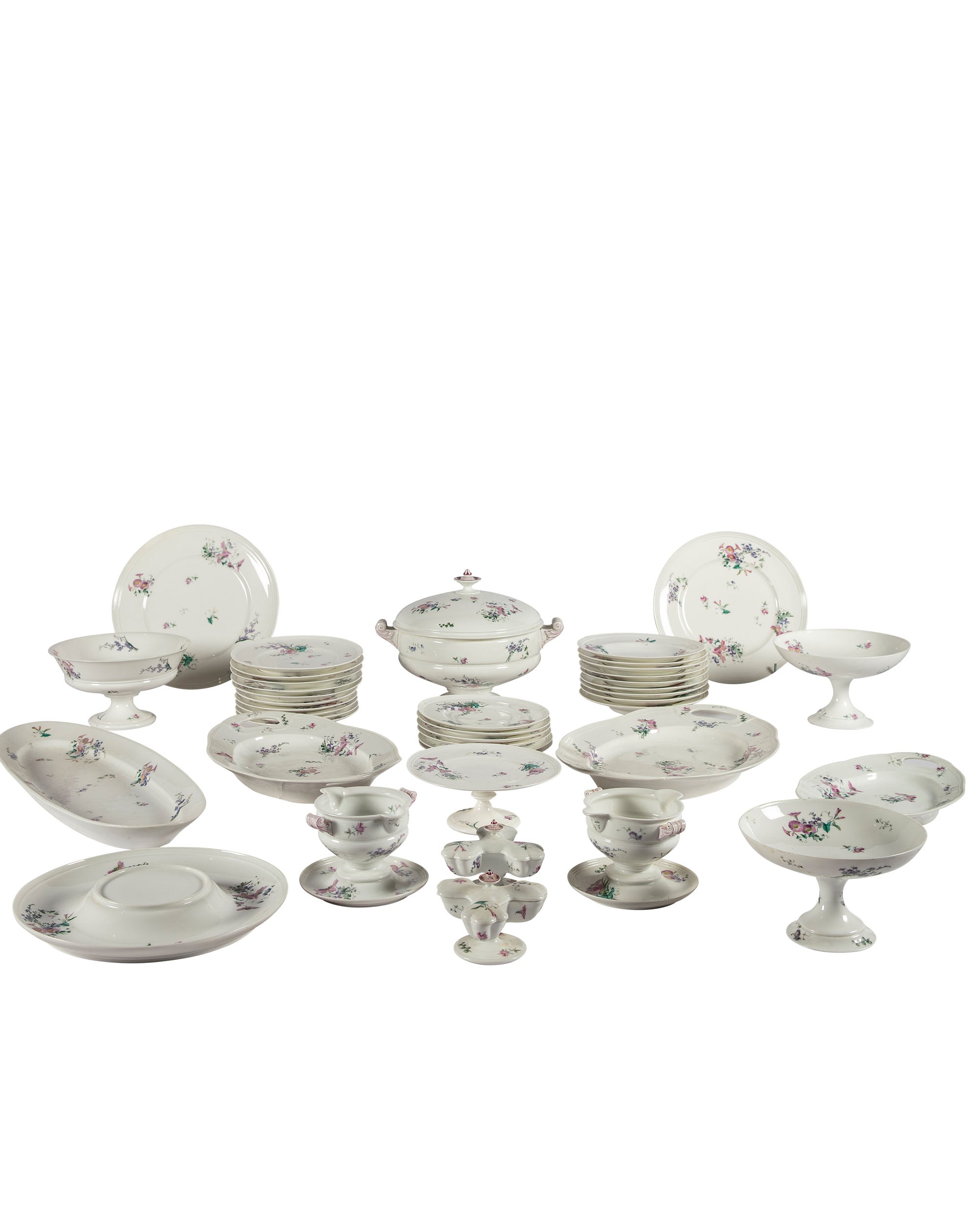 Porcelain tableware AD. Hache & Pepin Lehalleur. Vierzon, Paris. 1878. 60 pieces