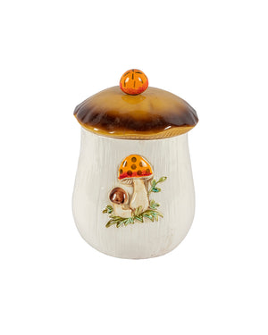 Mushroom themed set of ceramic jars