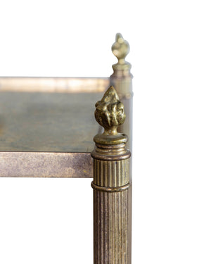 Neoclassical style side table made of brass with double tray