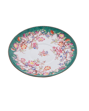 Porcelain tea set with floral motifs. XIXth century