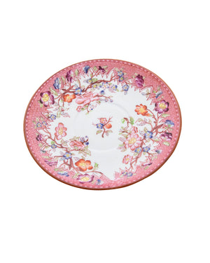 Juego de Té de porcelana con motivos florales. Siglo XIX