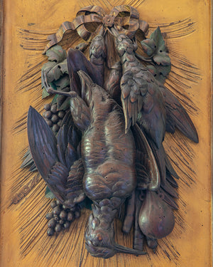 Trofeo de caza en madera tallada. Final siglo XIX