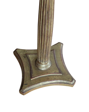 Table lamp with wooden golden column. End of the XIXth century