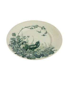 Bordeaux porcelain tableware JV & Cº. Oiseaux. 46 pieces